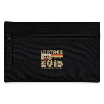 2015 Vintage Born 2015 Vintage Birthday Gift - Pencil Case - black - Front