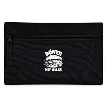 Döner Mit Alles - Döner Kebab - Fast Food - Spruch - Federtasche - Schwarz - Vorne