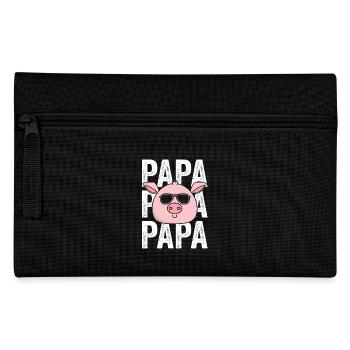 Papa Vater Schwein - Federtasche - Schwarz - Vorne