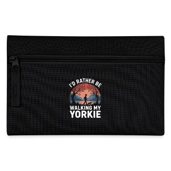Ich Gehe Lieber Mit Meinem Yorkie Spazieren - Federtasche - Schwarz - Vorne