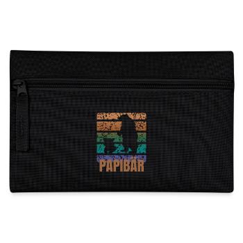 Retro Daddy Bear Son Father Child Family Vintage - Pencil Case - black - Front