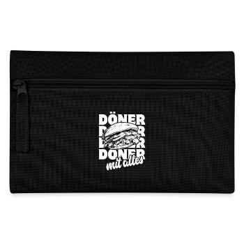 Döner Mit Alles - Döner Kebab - Fast Food - Spruch - Federtasche - Schwarz - Vorne