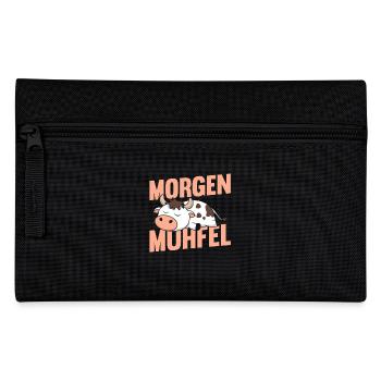Vache Agriculteur Fermier Matin Moulin - Trousse - noir - Devant