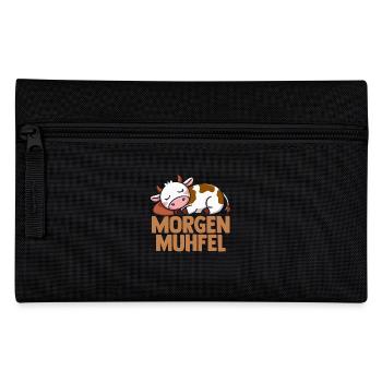 Vache Agriculteur Fermier Matin Moulin - Trousse - noir - Devant