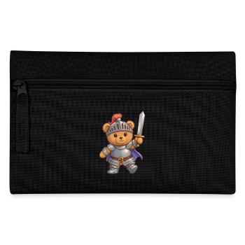 Teddybär Ritter - Federtasche - Schwarz - Vorne