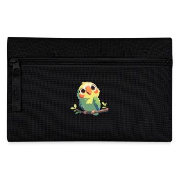 Papageie Papagei - Federtasche - Schwarz - Vorne