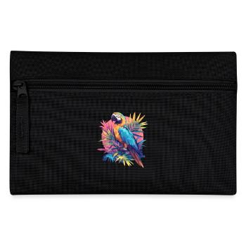 Papageie Papagei - Federtasche - Schwarz - Vorne