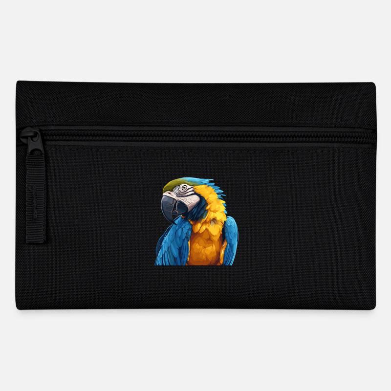 Papageie Papagei - Federtasche - Schwarz