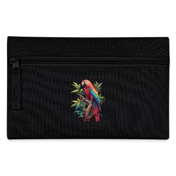 Papageie Papagei - Federtasche - Schwarz - Vorne