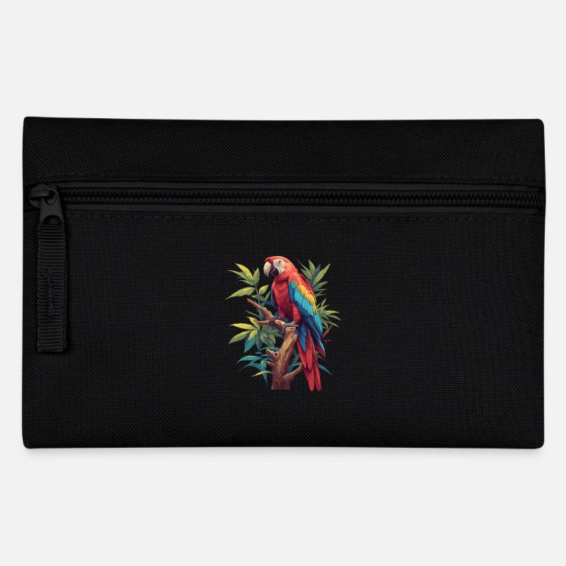 Papageie Papagei - Federtasche - Schwarz