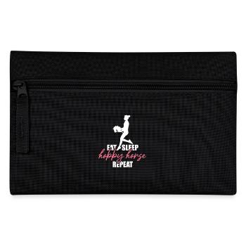 Manger, dormir, cheval de loisir, répéter - Cadeau - Trousse - noir - Devant