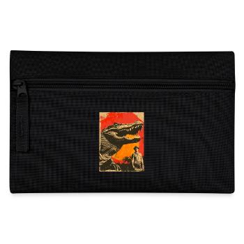 Retro Dinosaur Crocodile Adventure - Pencil Case - black - Front