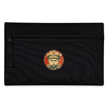 Strict Child in Vintage Military Style - Pencil Case - black - Front
