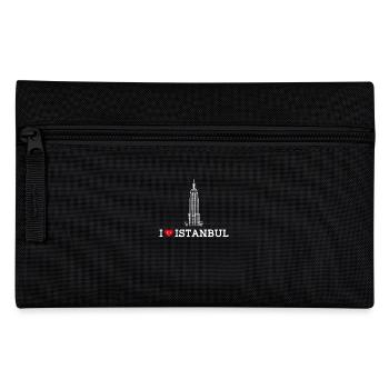 I Love Istanbul Heart Flag Empire Lover Turkey Pun - Pencil Case - black - Front
