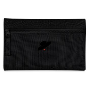 Femme élégante avec chapeau et rouge à lèvres rouge - Trousse - noir - Devant
