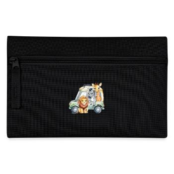 Cute safari animal friends in car adventure - Pencil Case - black - Front
