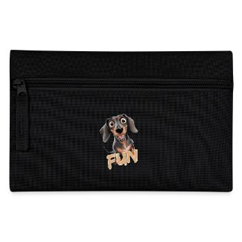 Teckel joyeux avec texte amusant - Trousse - noir - Devant