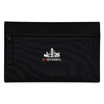 I Love Istanbul Golden Gate Bridge Heart Flag Pun - Pencil Case - black - Front