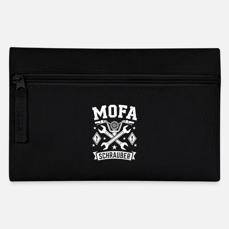 Mofa Schrauber Werkstatt Mechaniker - Federtasche - Schwarz