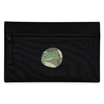 Stoner frog smokes: Funny cannabis croak - Pencil Case - black - Front