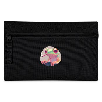 Frog Prince smokes pot: Funny quacking moment pure - Pencil Case - black - Front