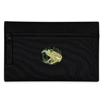 Pot-smoking frog croaks: Cannabis, Weed, Fun - Pencil Case - black - Front