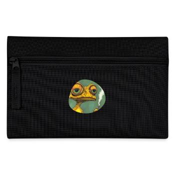 Drôle d’herbe jaune fumée grenouille fumant de l’herbe, - Trousse - noir - Devant