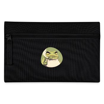 Stoned Cartoon‑Frosch kifft: Cannabis‑Quak - Federtasche - Schwarz - Vorne