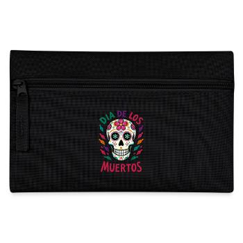 Totenkopf Mexico Día de los Muertos Skull - Federtasche - Schwarz - Vorne