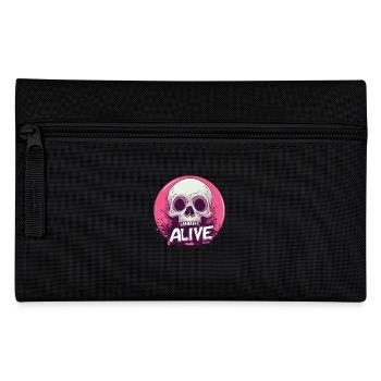 Skeleton "Alive" – Ironic Skull - Pencil Case - black - Front
