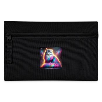 Chat magique de la galaxie avec fourrure arc-en-ciel - Trousse - noir - Devant