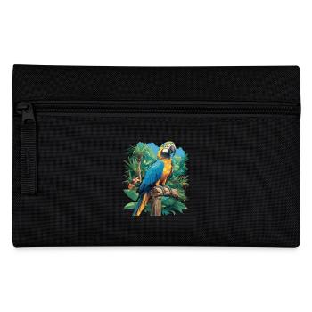Papageie Papagei - Federtasche - Schwarz - Vorne