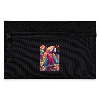 Papageie Papagei - Federtasche - Schwarz - Vorne