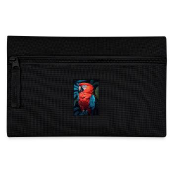 Papageie Papagei - Federtasche - Schwarz - Vorne