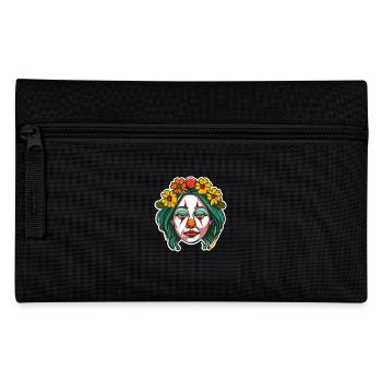Clown triste avec couronne de fleurs - Trousse - noir - Devant