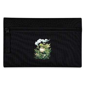 Frosch mit Joint - Rauchender Weed Frosch - Federtasche - Schwarz - Vorne