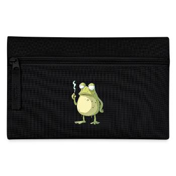 Funny Frog with Joint - Weed Frog Design - Pencil Case - black - Front