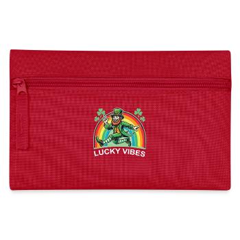 St. Patricks Tag Lucky Vibes Regenbogen - Federtasche - Rot - Vorne