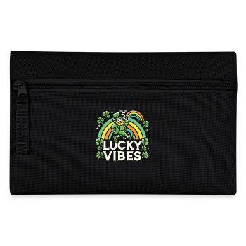 St. Patrick's Day Lucky Vibes Rainbow - Pencil Case - black - Front