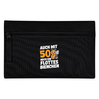 50. Geburtstag 50 Jahre Flottes Bienchen Frau - Federtasche - Schwarz - Vorne