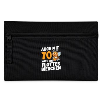 70. Geburtstag 70 Jahre Flottes Bienchen Frau - Federtasche - Schwarz - Vorne