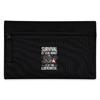 Survival ist kein Hobby es ist eine Lebensweise - Federtasche - Schwarz - Vorne