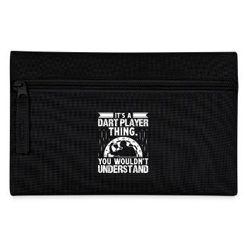 Dart Dartspieler Dartspiel Herren - Federtasche - Schwarz - Vorne