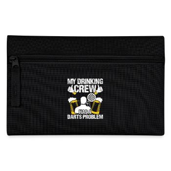Dart Dartspieler Dartspiel Herren - Federtasche - Schwarz - Vorne