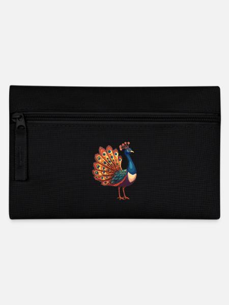 Pfaue Pfau - Federtasche - Schwarz