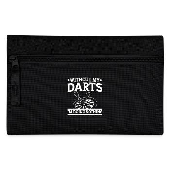 Dart Dartspieler Dartspiel Herren - Federtasche - Schwarz - Vorne