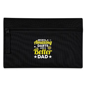 Dart Dartspieler Dartspiel Herren - Federtasche - Schwarz - Vorne