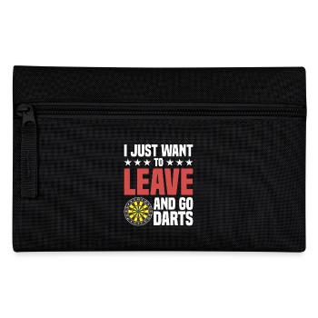 Dart Dartspieler Dartspiel Herren - Federtasche - Schwarz - Vorne