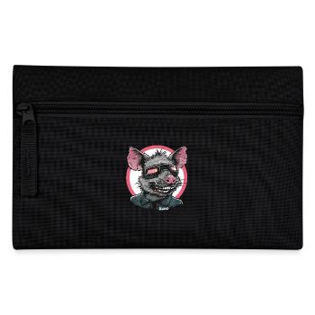 Cool rat with glasses and leather jacket - Pencil Case - black - Front