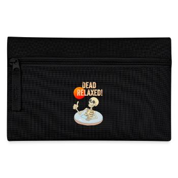 Chilled skeleton in the pool with saying Dead relaxed - Pencil Case - black - Front
